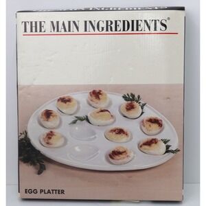 The Main Ingredients Egg Platter Unisex OS White Excellent Ceramic 12 Slot Tray